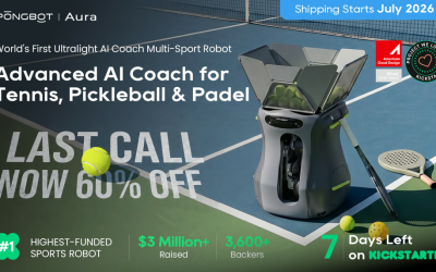 Pongbot Aura-The First Ultralight AI Coach Multi-Sport Robot